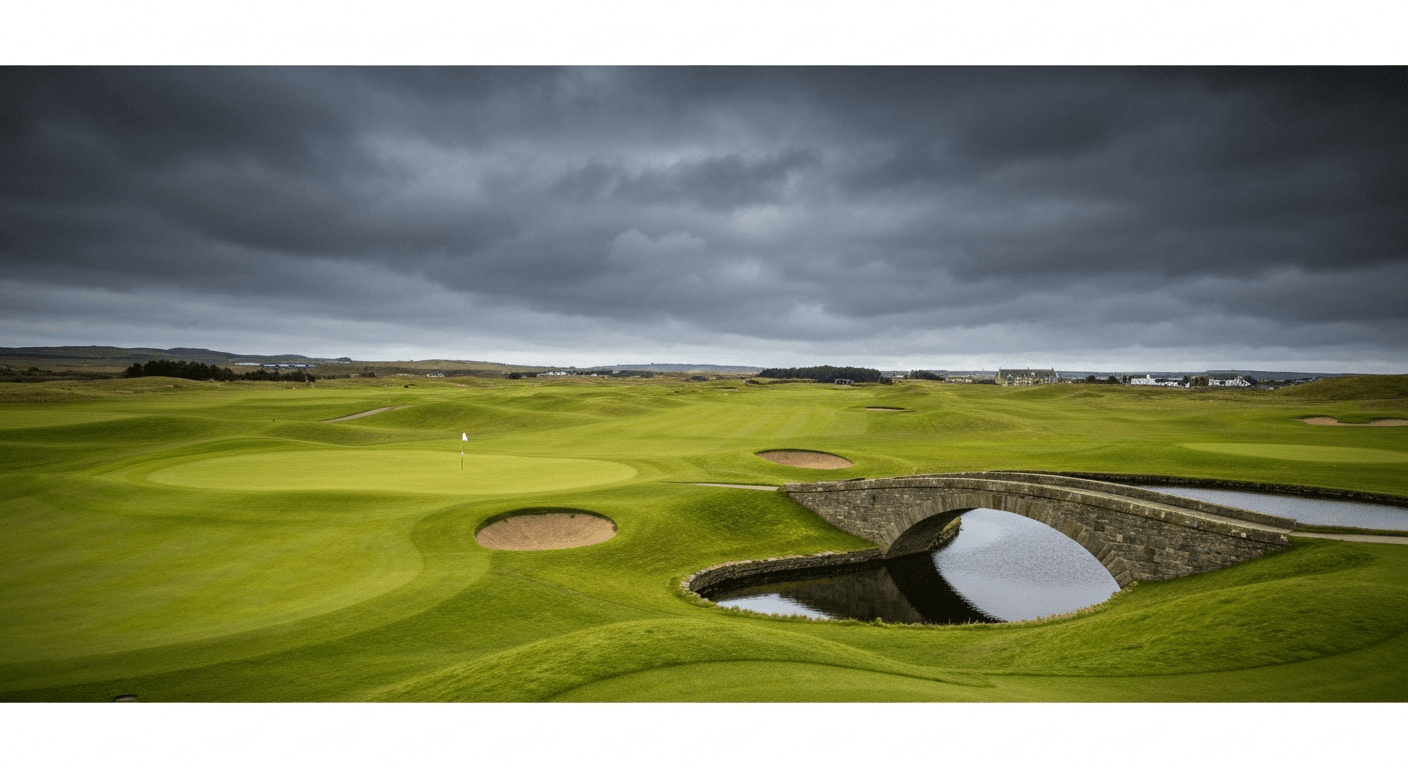 Historic St Andrews Old Course in Scotland, the home of golf